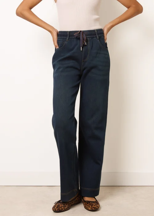 Blue Vanilla Navy Elastic Waist Jeans - XL Image 2