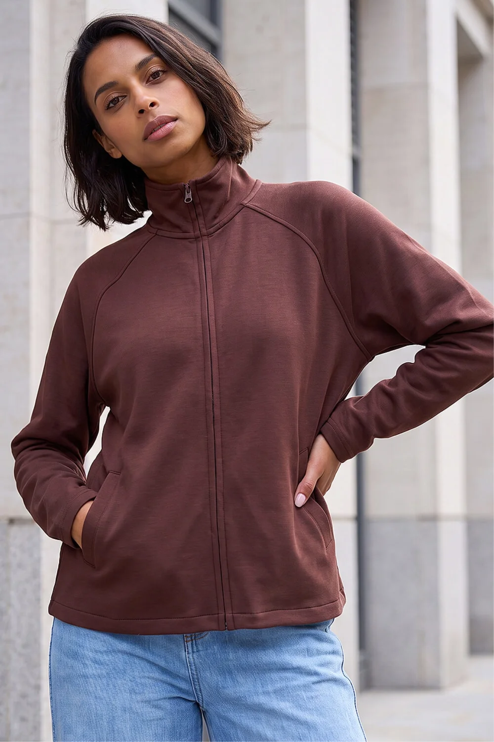 Dusk Chocolate Soft Touch Zip Up Jacket - 8 Image 2