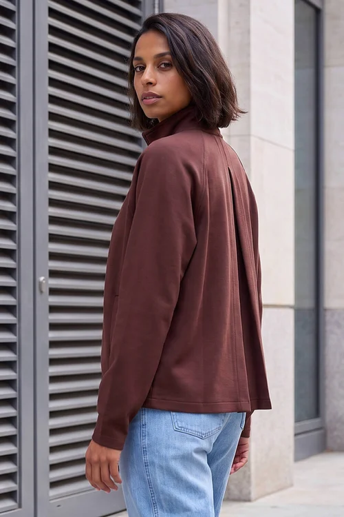 Dusk Chocolate Soft Touch Zip Up Jacket - 8 Image 3