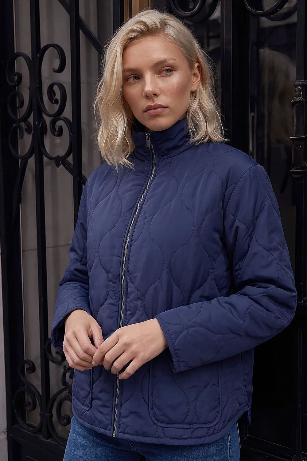 Roman Navy Petite Padded Jacket - 12 Image 2