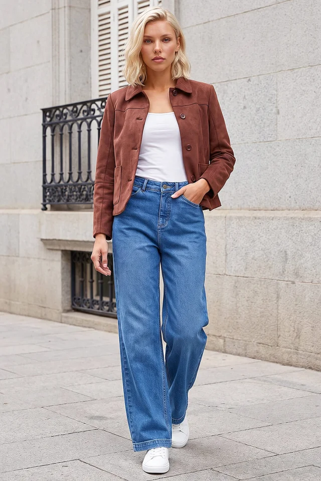 Roman Chocolate Petite Suede Jacket