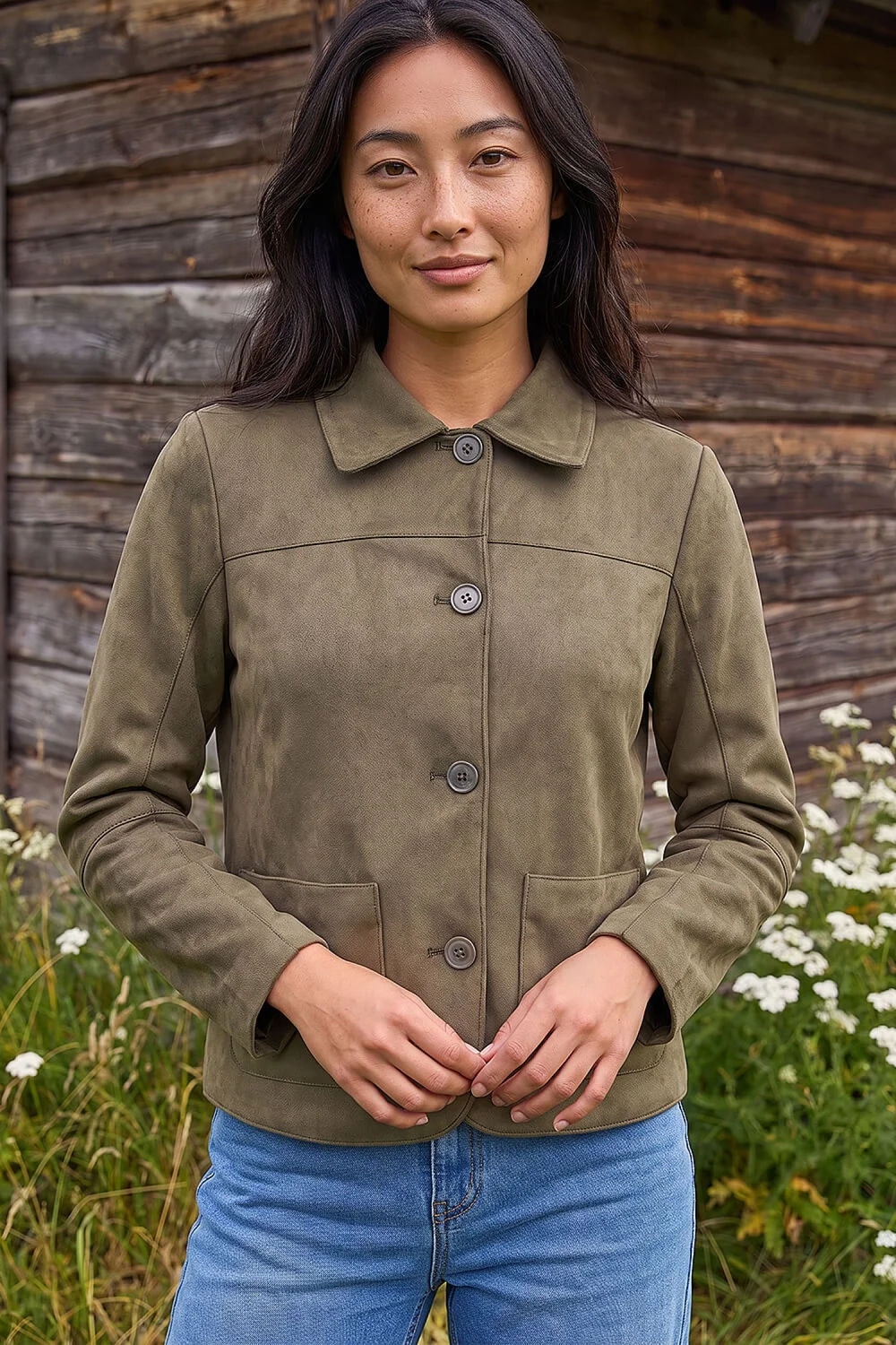 Roman Khaki Petite Suede Jacket - 16 Image 2