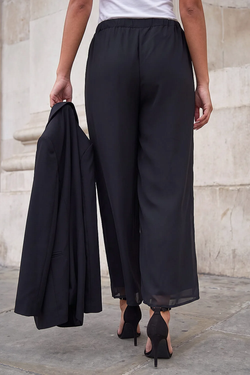 Roman Black Floaty Chiffon Trouser - 18 Image 3