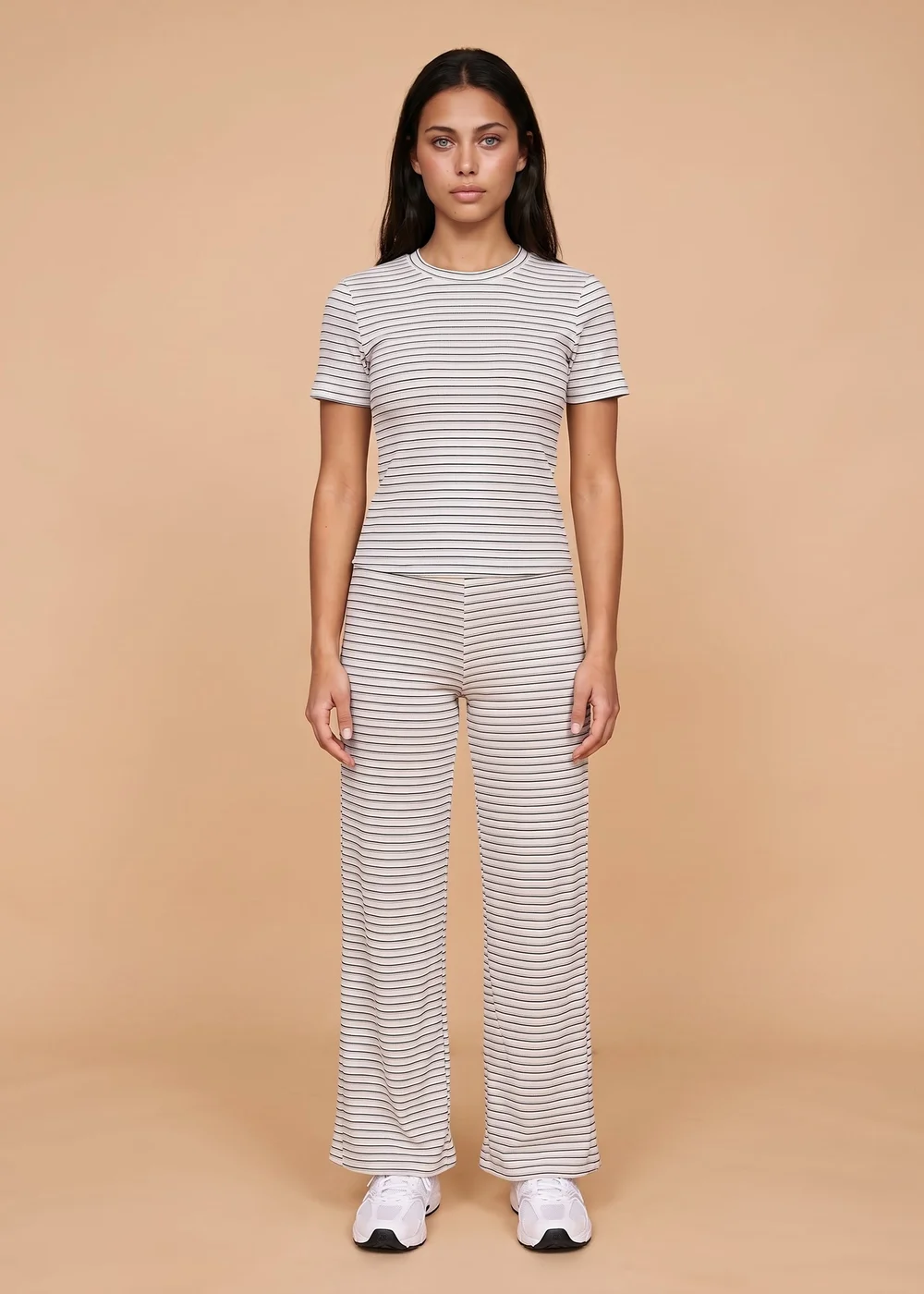 Urban Bliss Blue Ribbed Stripe Wide Leg Trouser - 8 Image 1