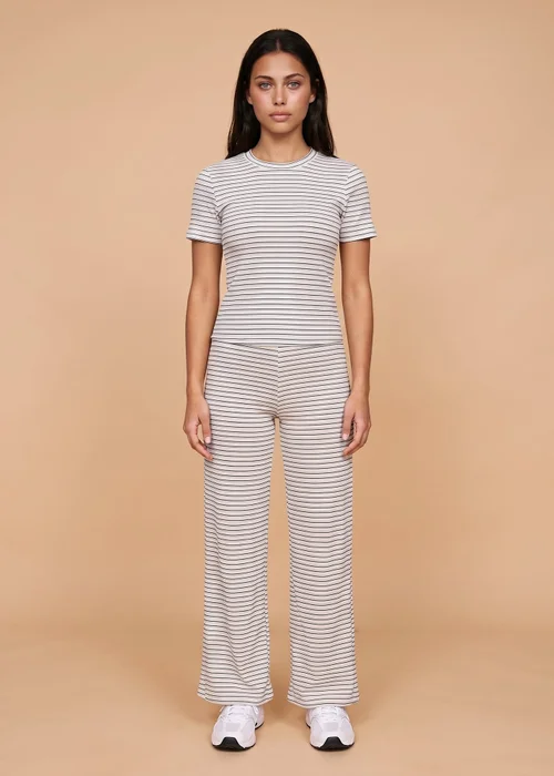 Urban Bliss Blue Ribbed Stripe Wide Leg Trouser - 8 Image 1