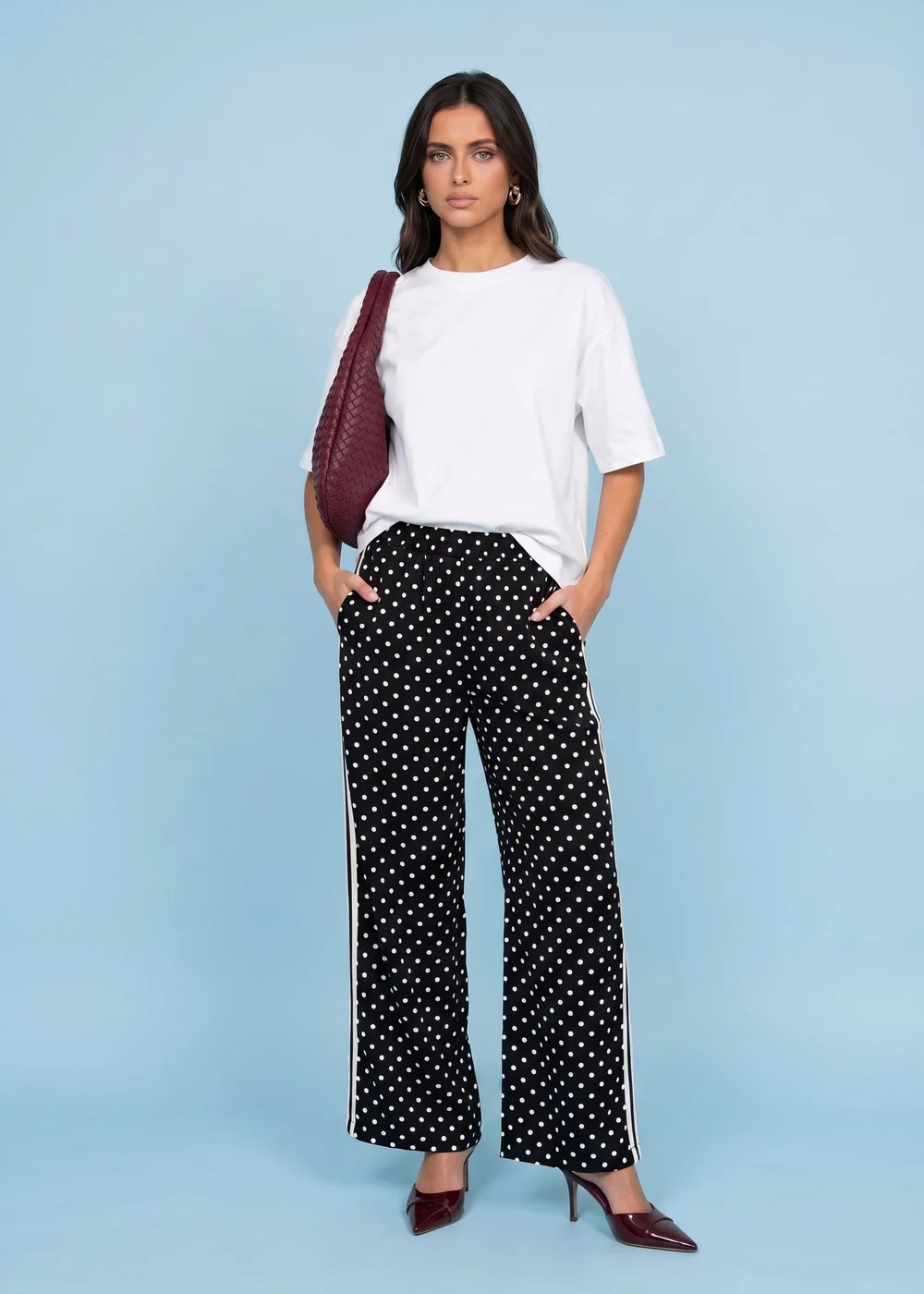 Urban Bliss Black Spot Tape Side Trouser - 10 Image 1