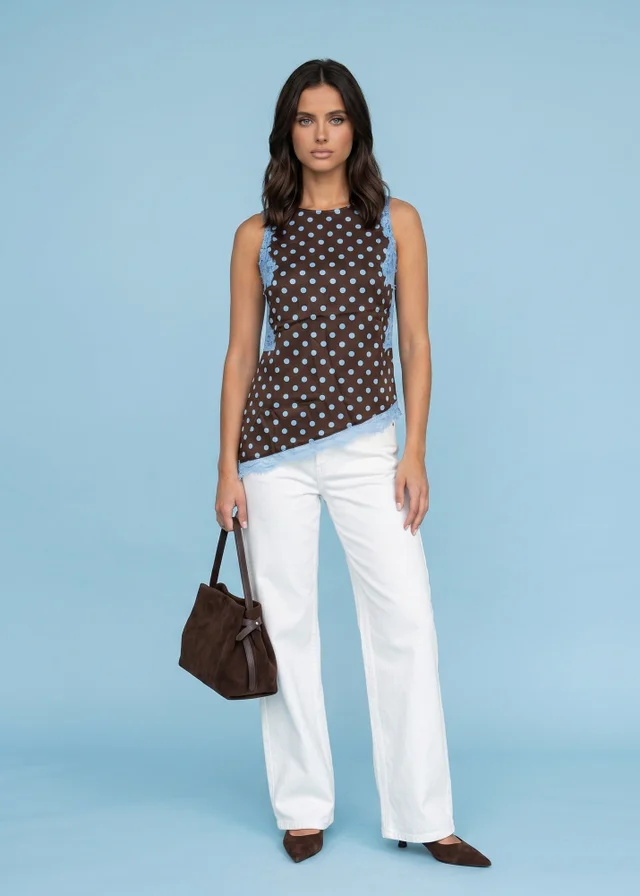 Urban Bliss Brown Lace Spot Top