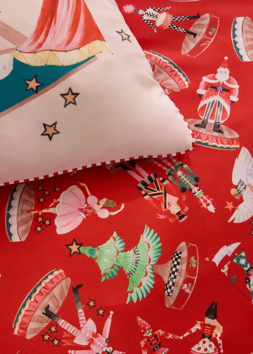 Cath Kidston Christmas Nutcracker Scene Reversible Duvet Cover Set Red / Natural - Double Image 4