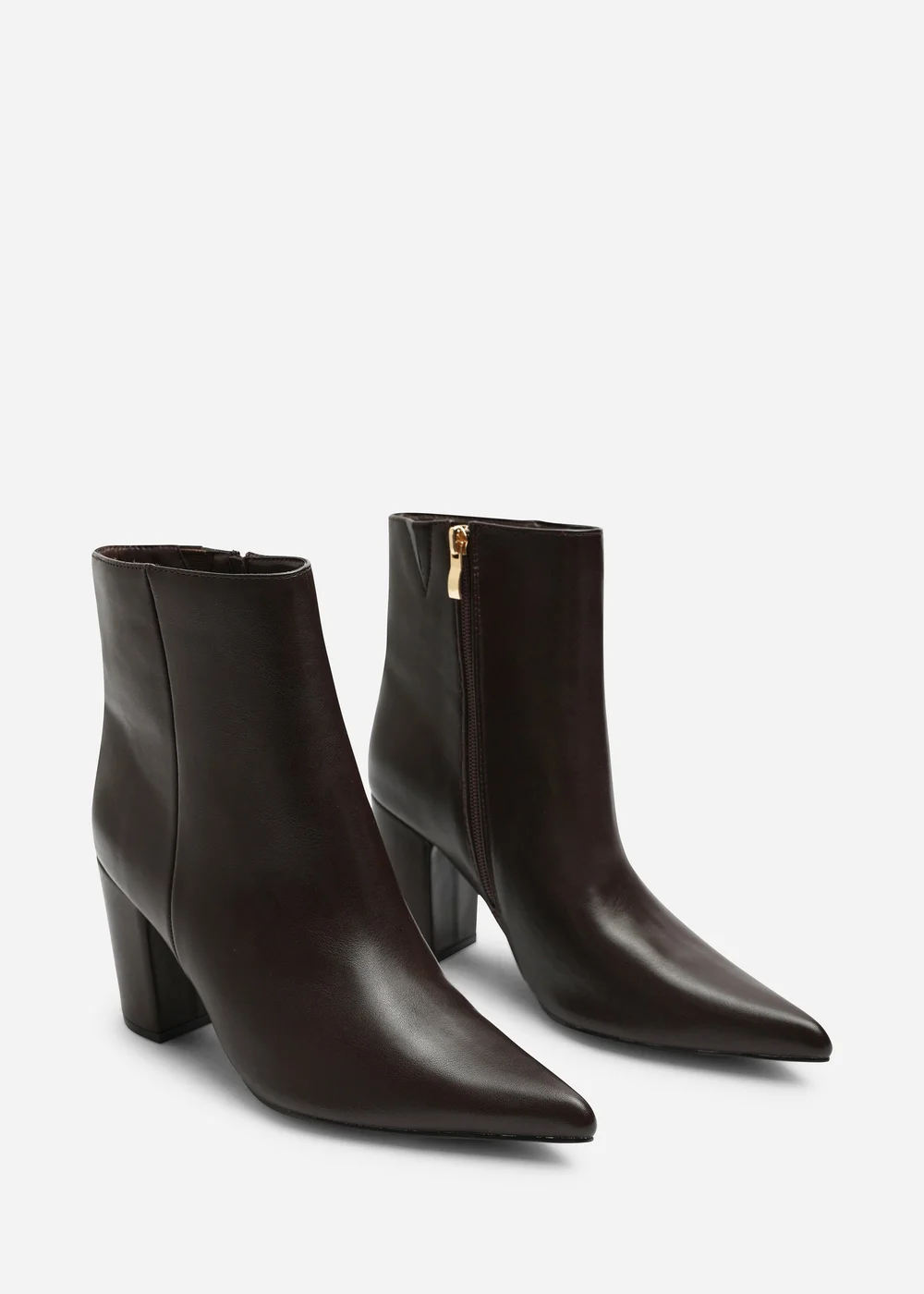 Where's That From Ebrina Dark Brown Pointed Toe Block Heeled Ankle Boot - 8 Image 3