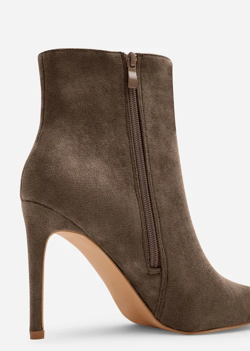 Where's That From Kira Taupe Suede Pointed Toe Stiletto Ankle Boots - 6 Image 4