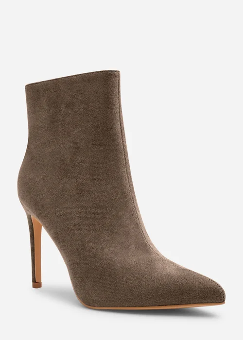 Where's That From Kira Taupe Suede Pointed Toe Stiletto Ankle Boots - 6 Image 2