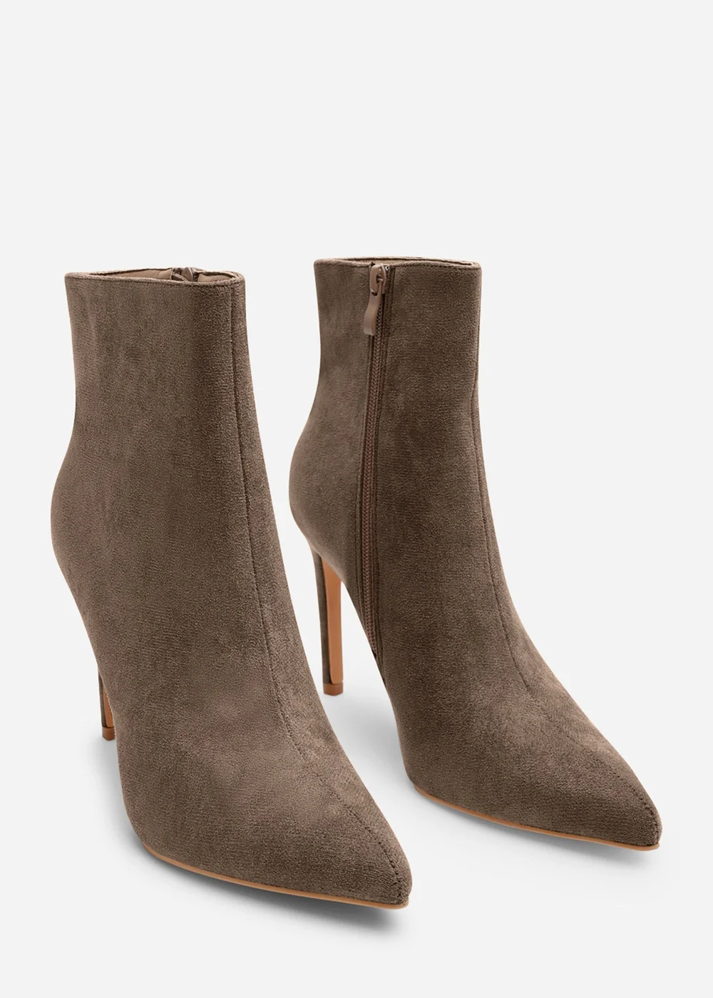 Where's That From Kira Taupe Suede Pointed Toe Stiletto Ankle Boots - 6 Image 3