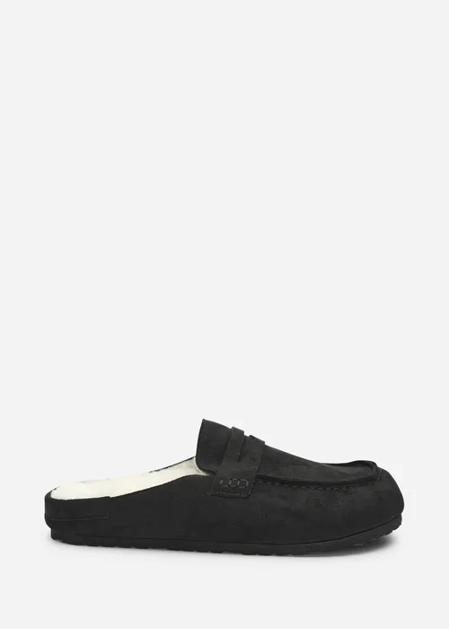Where's That From Divelle Black Low Back Slip On Mule With Fleece Lining - 5 Image 1