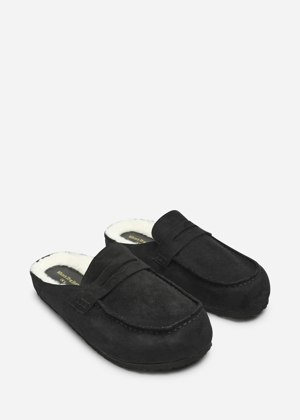 Where's That From Divelle Black Low Back Slip On Mule With Fleece Lining - 5 Image 4