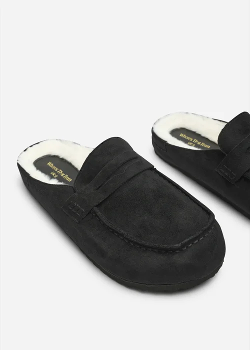 Where's That From Divelle Black Low Back Slip On Mule With Fleece Lining - 5 Image 5