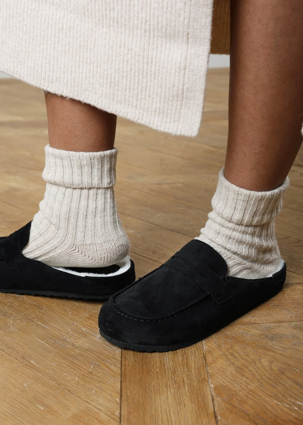 Where's That From Divelle Black Low Back Slip On Mule With Fleece Lining - 5 Image 1