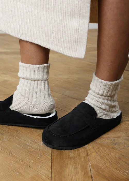Where's That From Divelle Black Low Back Slip On Mule With Fleece Lining - 5 Image 1