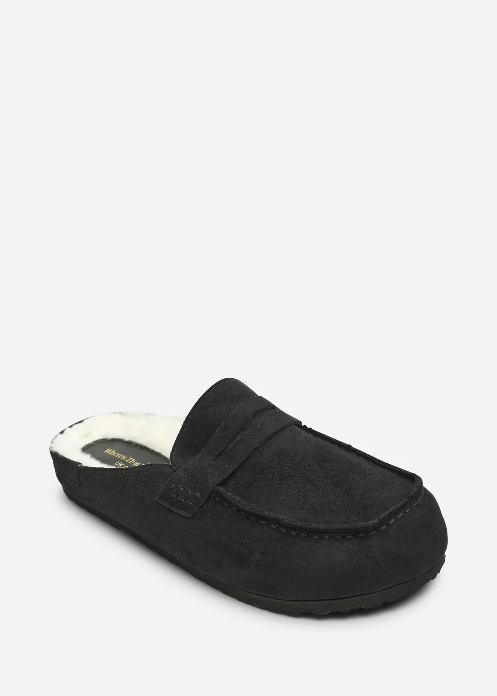 Where's That From Divelle Black Low Back Slip On Mule With Fleece Lining - 5 Image 3