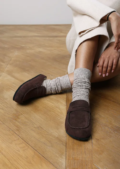 Where's That From Divelle Brown Low Back Slip On Mule With Fleece Lining - 8 Image 2
