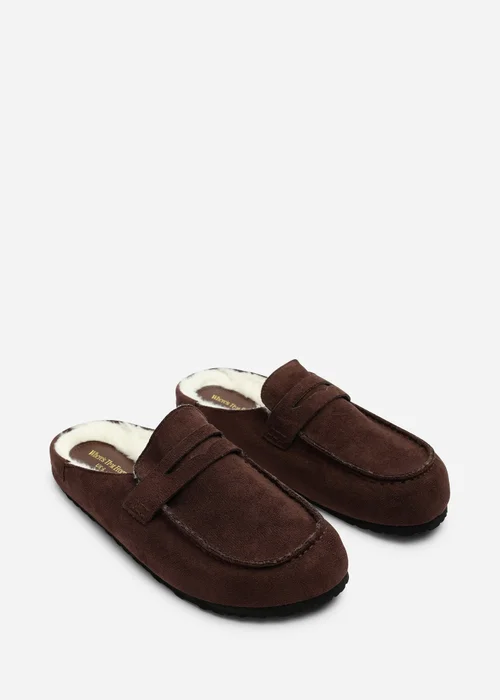 Where's That From Divelle Brown Low Back Slip On Mule With Fleece Lining - 8 Image 4