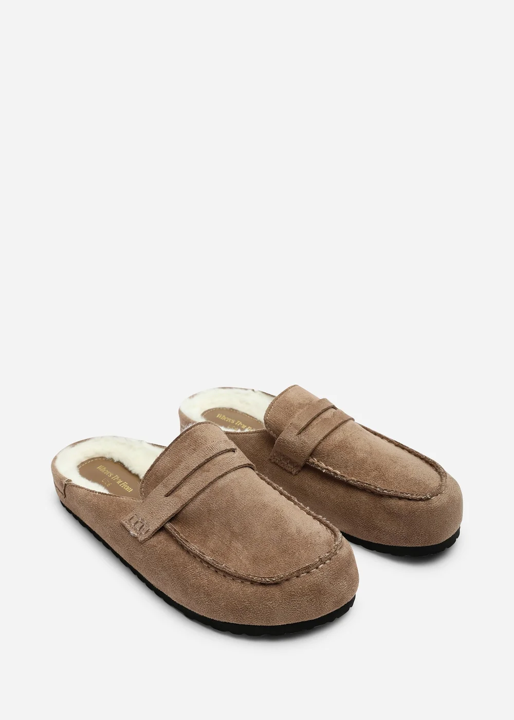 Where's That From Divelle Camel Low Back Slip On Mule With Fleece Lining - 6 Image 4