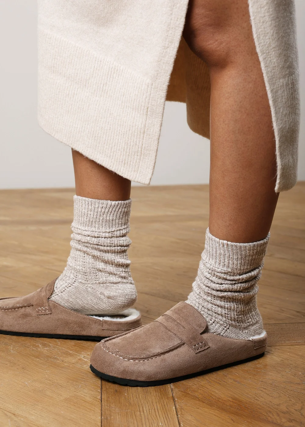 Where's That From Divelle Camel Low Back Slip On Mule With Fleece Lining - 6 Image 2