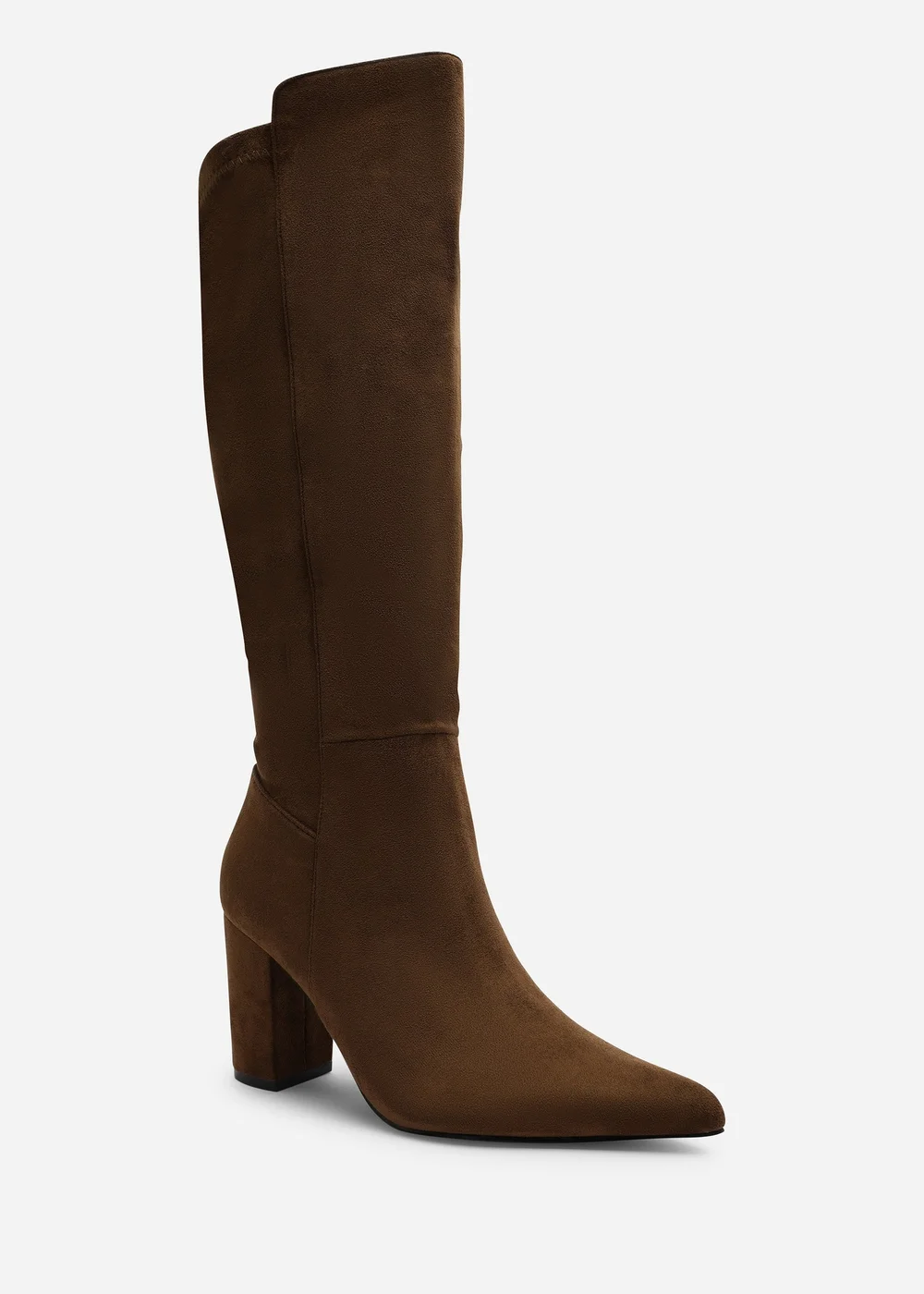 Where's That From Georgina Warm Brown Stretch Knee High Pointed Boots - 7 Image 3