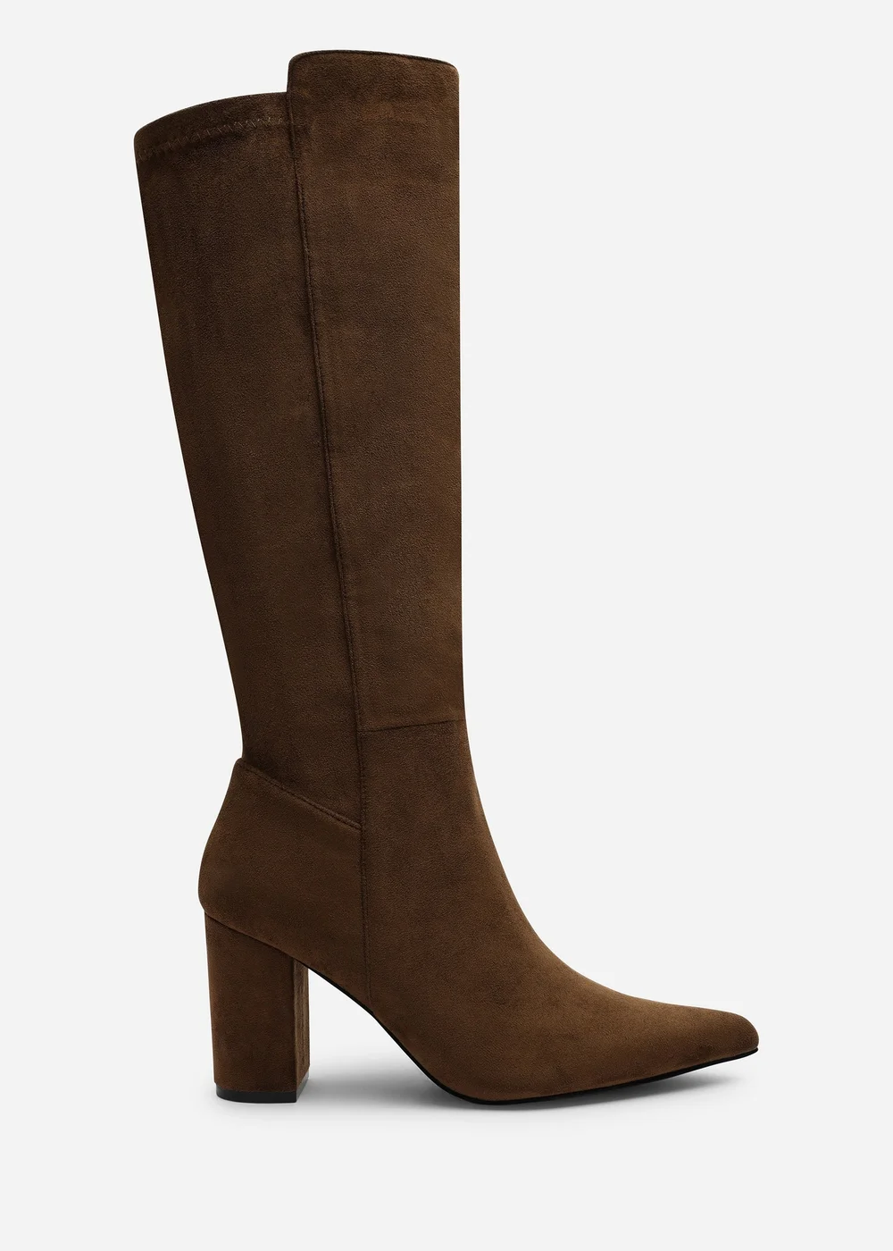 Where's That From Georgina Warm Brown Stretch Knee High Pointed Boots - 7 Image 1