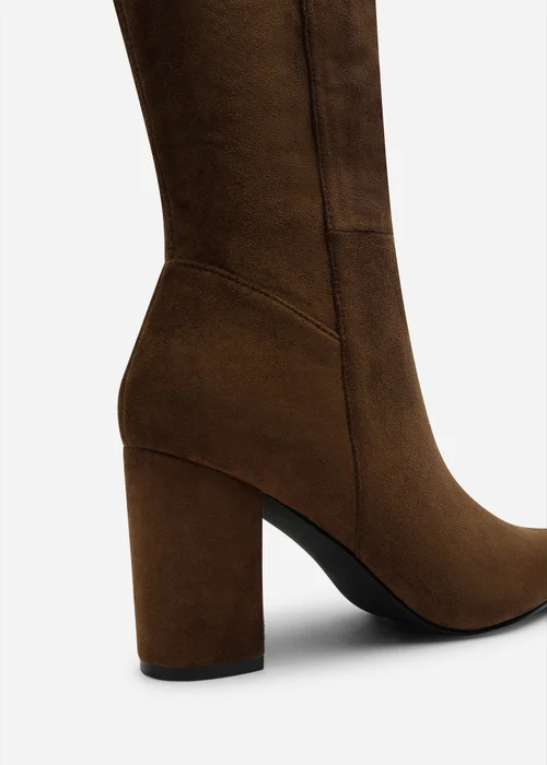 Where's That From Georgina Warm Brown Stretch Knee High Pointed Boots - 7 Image 5