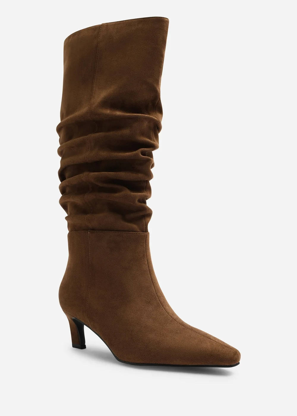 Where's That From Kensley Warm Brown Ruched Slouch Knee High Snipped Toe Boot - 4 Image 4