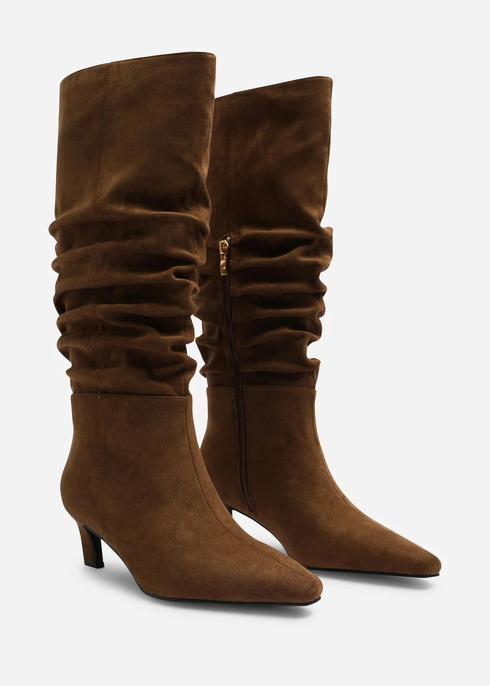 Where's That From Kensley Warm Brown Ruched Slouch Knee High Snipped Toe Boot - 4 Image 5