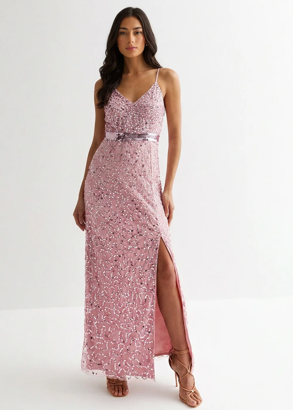 Gini London Blush Embelish Strappy Maxi Dress - 12 Image 1