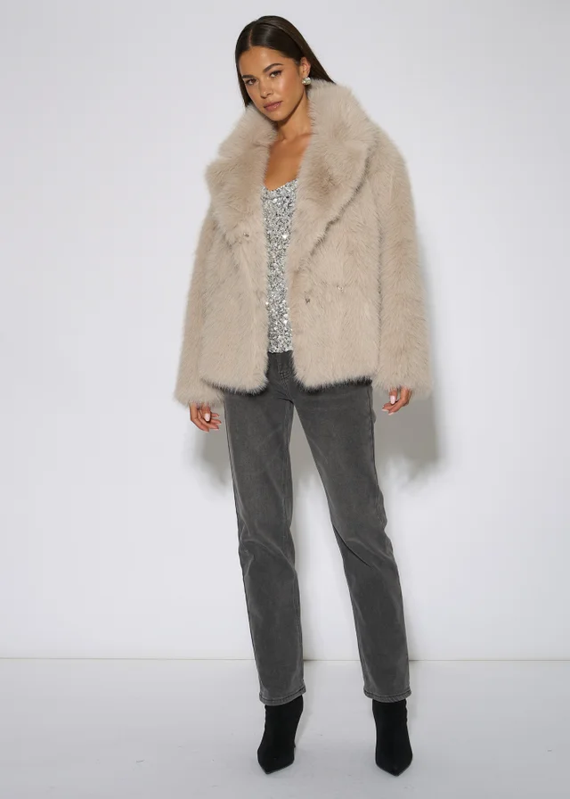 Gini London Blonde Faux Fur Jacket