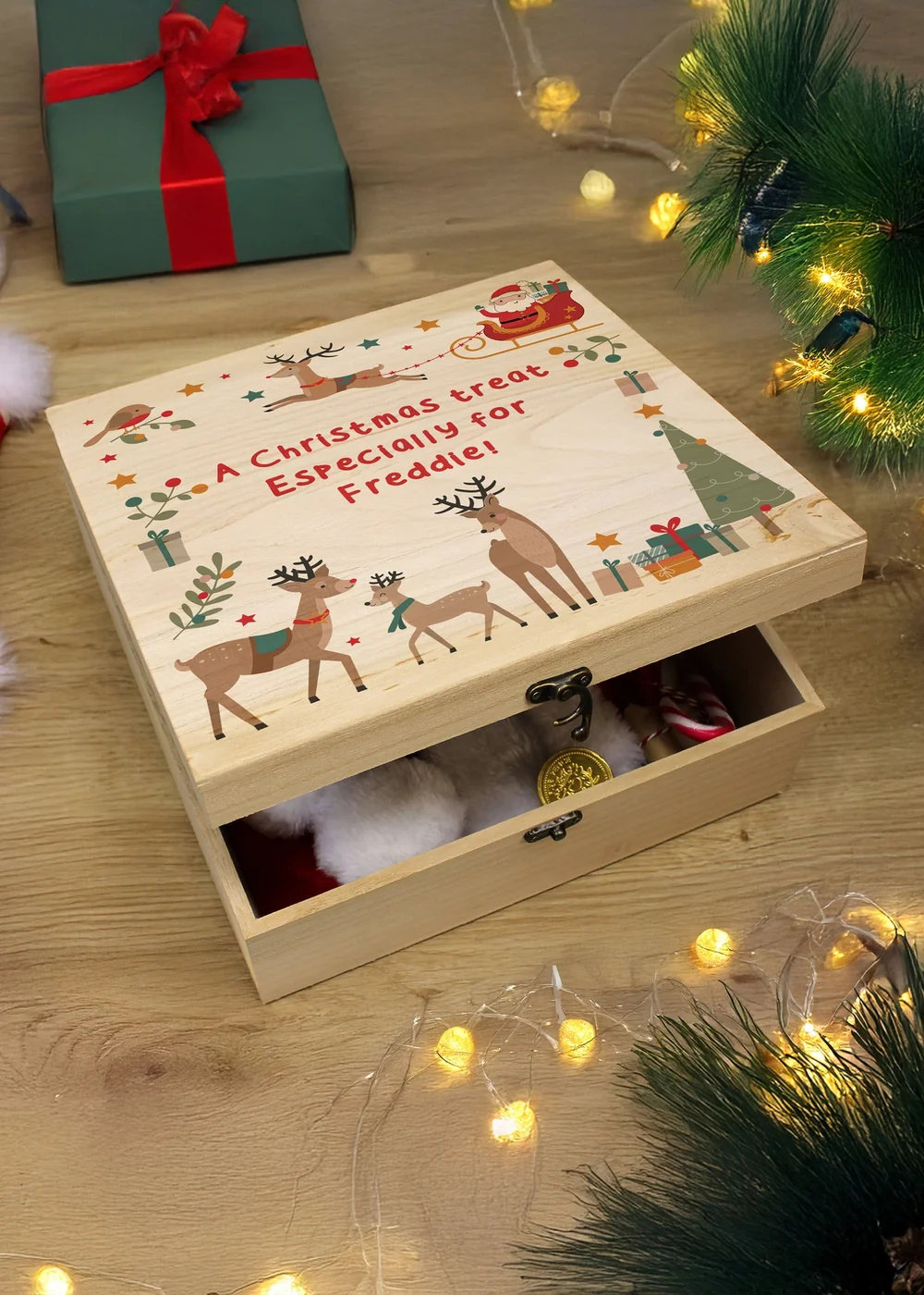 Personalised Memento Company Natural Santa & Reindeer Christmas Eve Box - One Size Image 3