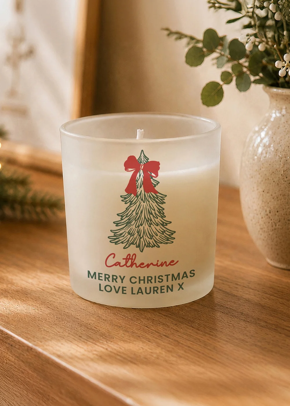 Personalised Memento Company Clear Christmas Tree Scented Jar Candle - One Size Image 1
