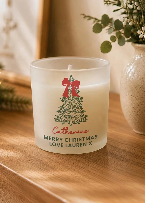 Personalised Memento Company Clear Christmas Tree Scented Jar Candle - One Size Image 1