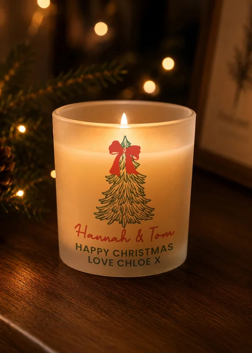 Personalised Memento Company Clear Christmas Tree Scented Jar Candle - One Size Image 2