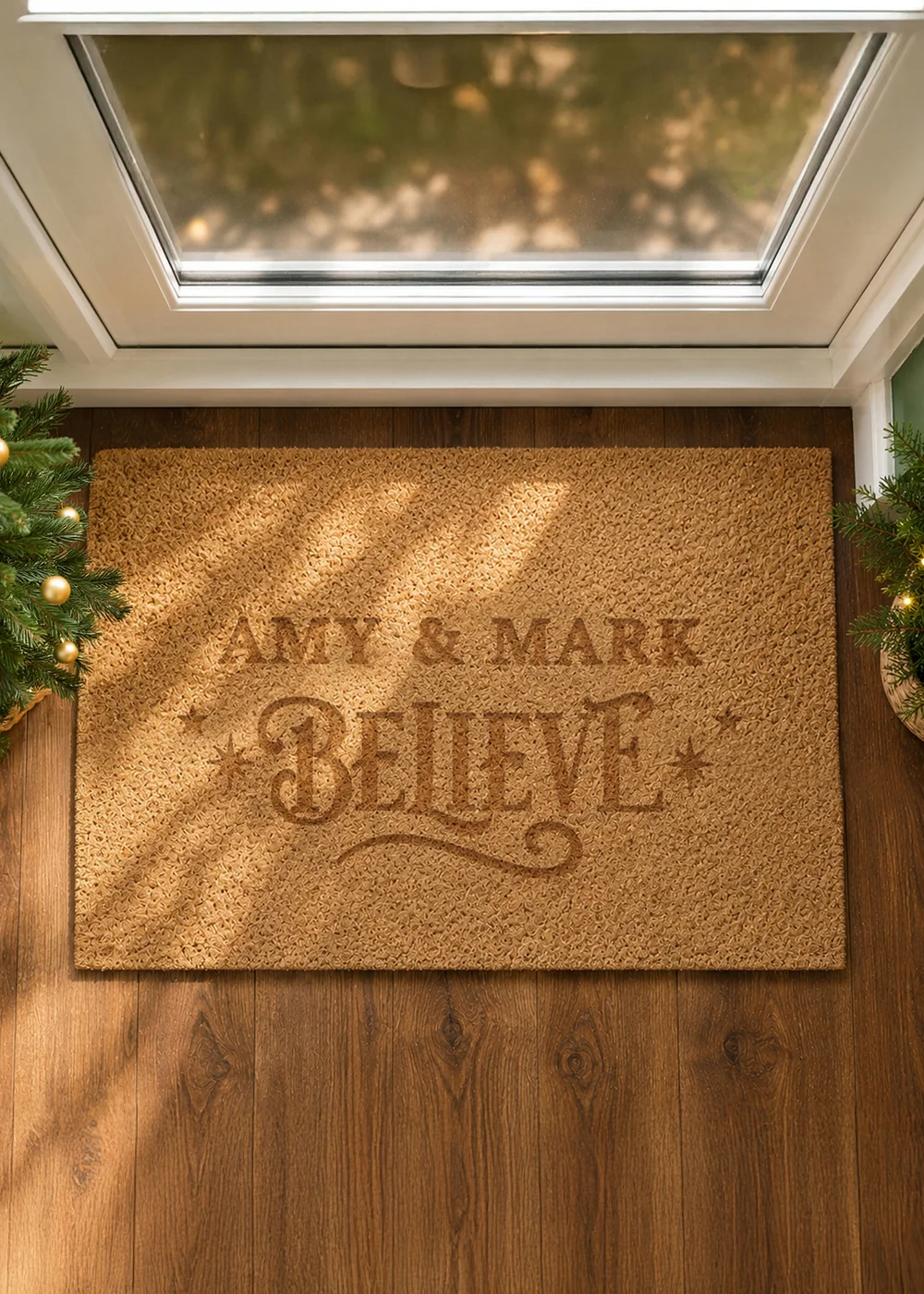 Personalised Memento Company Brown Believes Rectangle Indoor Doormat - One Size Image 2