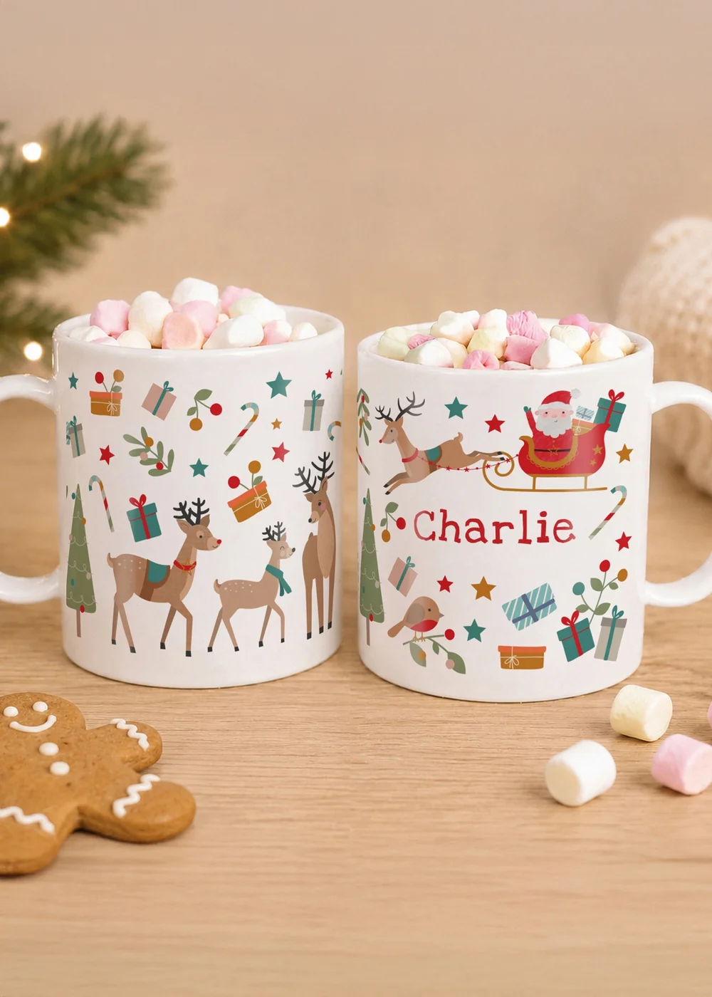 Personalised Memento Company White Christmas Characters Plastic Mug - One Size Image 2