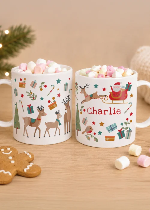 Personalised Memento Company White Christmas Characters Plastic Mug - One Size Image 2