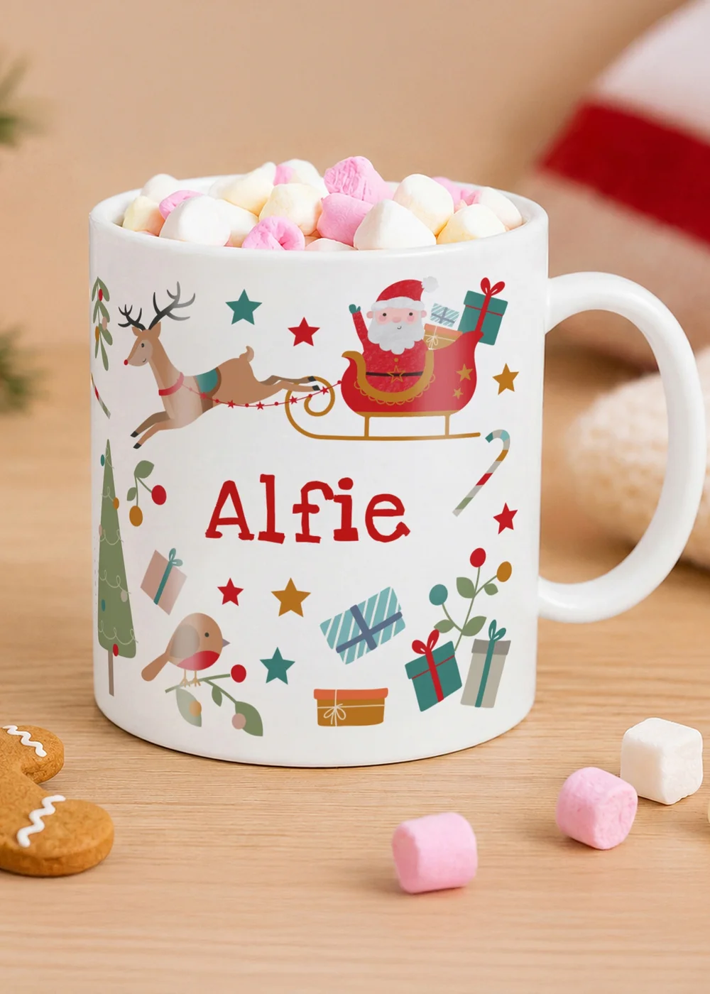 Personalised Memento Company White Christmas Characters Plastic Mug - One Size Image 1
