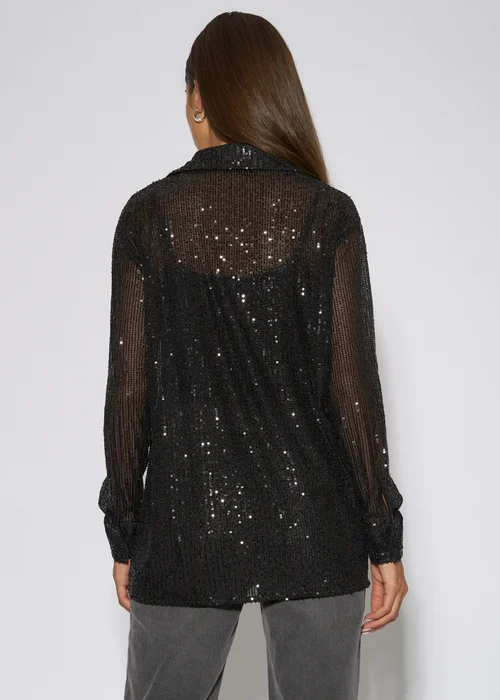 Gini London Black Sequin Long Sleeves Shirt - 10 Image 2