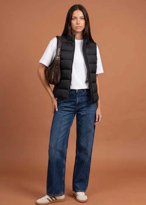 Urban Bliss Black Lightweight Bag Puffer Gilet - 14 Image 1