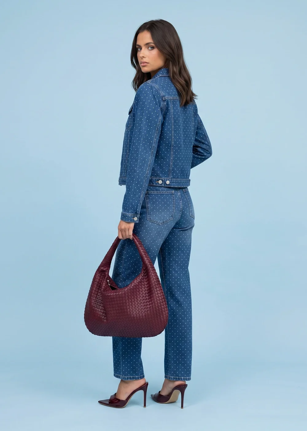 Urban Bliss Mid Blue Spot Wide Leg Mini Jean - 8 Image 3