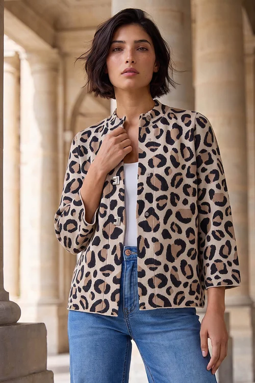 Roman Black Petite Animal Cardigan - 18 Image 1