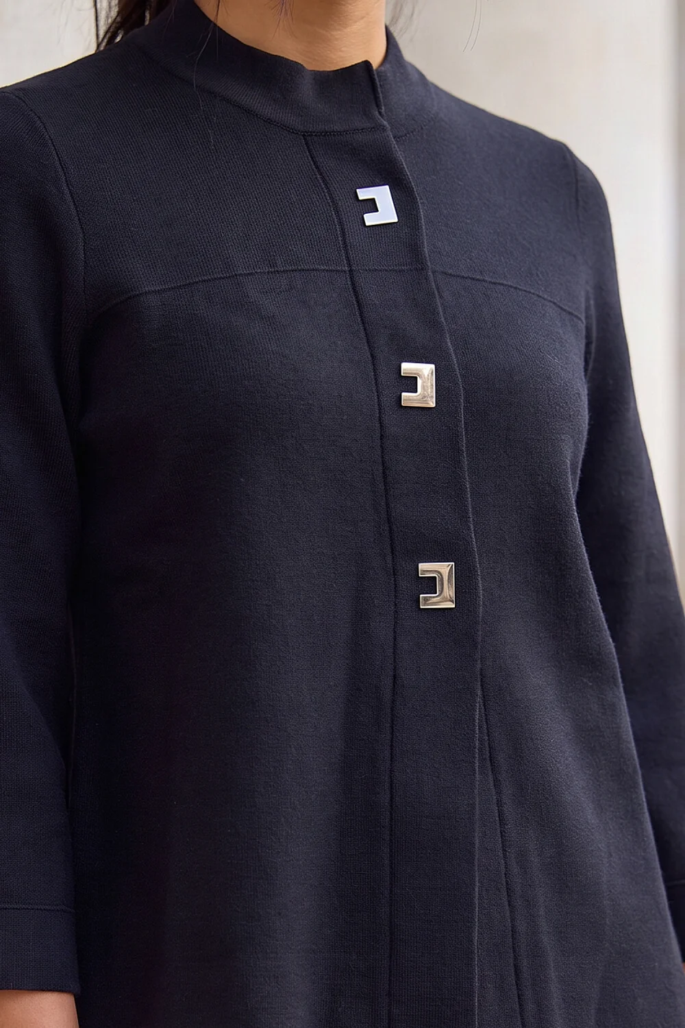 Roman Black Petite Hardware Button Cardigan - 14 Image 4