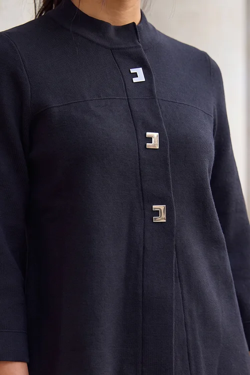 Roman Black Petite Hardware Button Cardigan - 14 Image 4