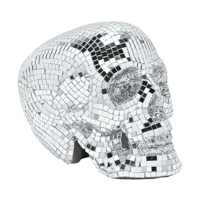 Hocus Pocus Novelties Silver Disco Skull Ornament