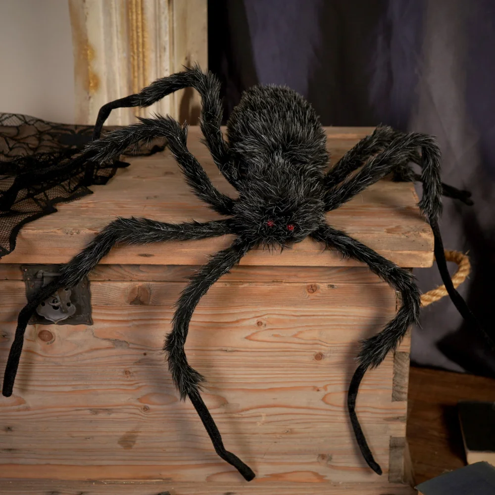 Hocus Pocus Novelties Giant Black Touch Spider Decoration - One Size Image 1
