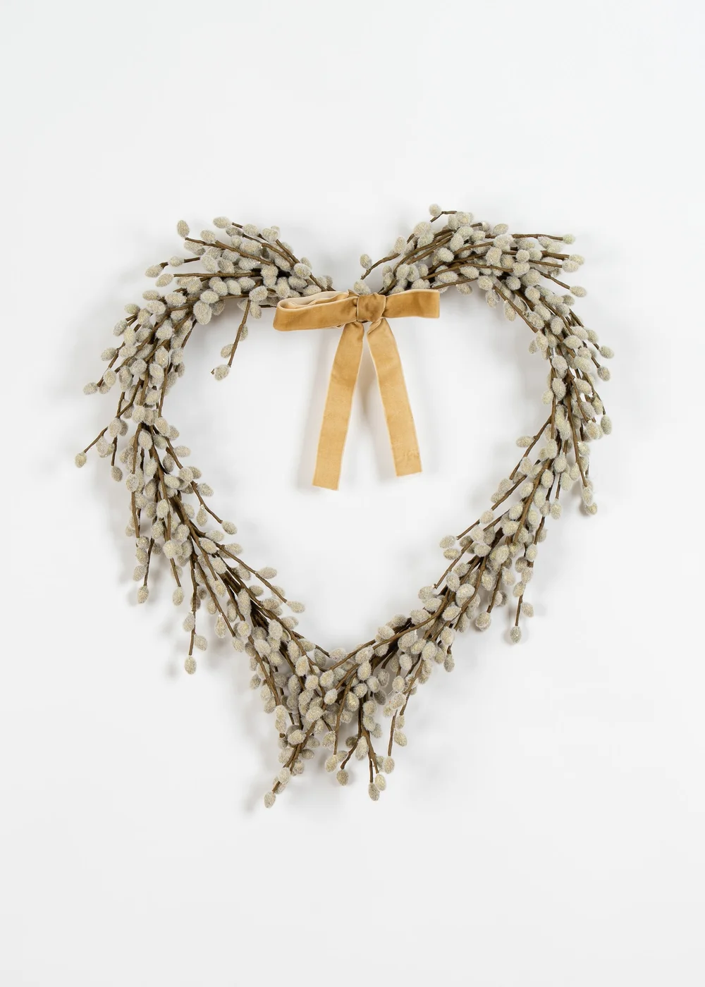 Scottish Everlastings Pussy Willow Heart Wreath 50cm - One Size Image 3